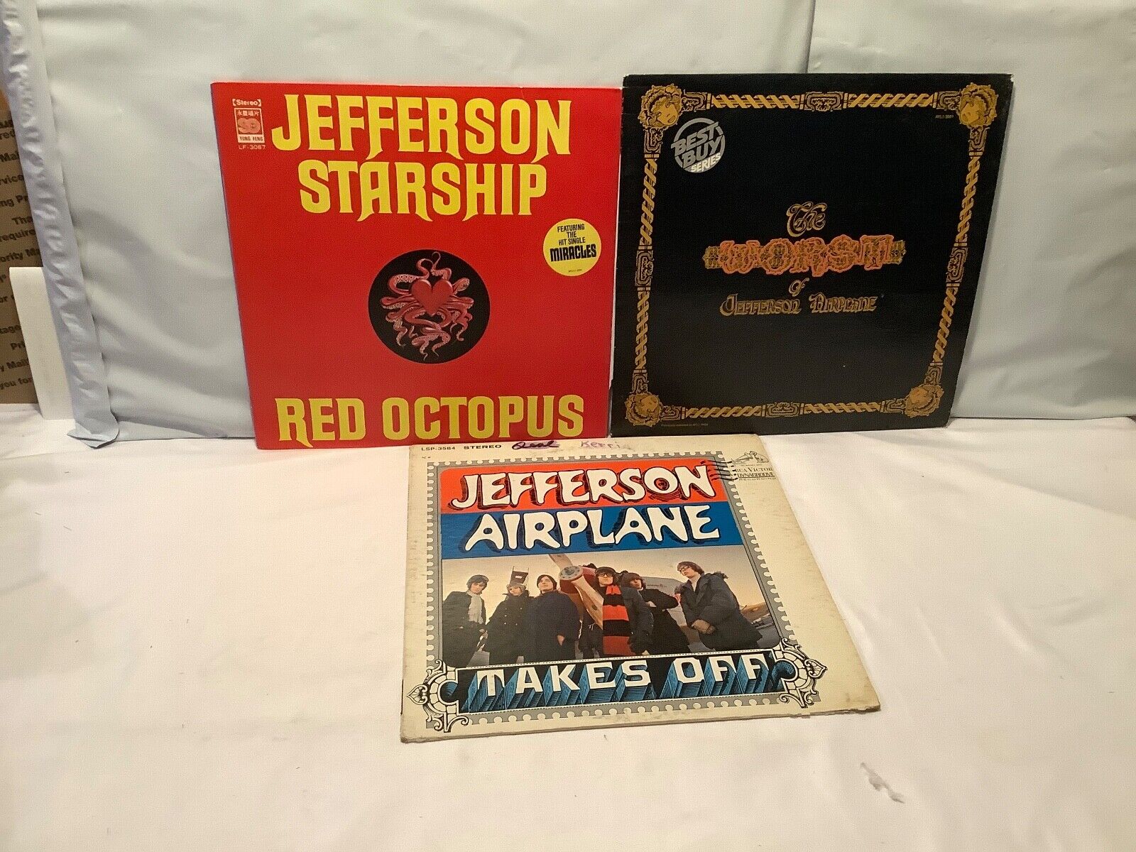 Lot of 3 Jefferson Airplane -Takes Off/The Worst/Red Octopus 1969/1980/1975