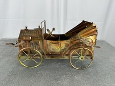 Vintage Russ Car  Music Box Metal Musical Americana Copper Tin picture