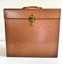 Vintage Copper Toned Metal Storage Carrying Case for 33 RPM 12