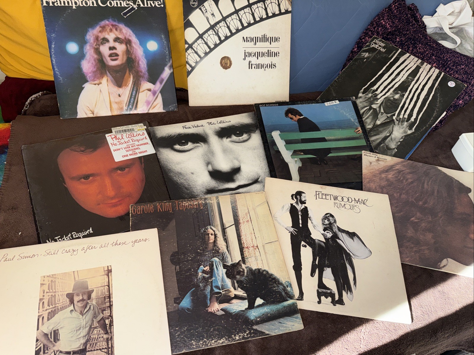 Lot of 10 Classic 70s/80s Rock Folk Jazz Vinyl Records Phil Collins Carole King