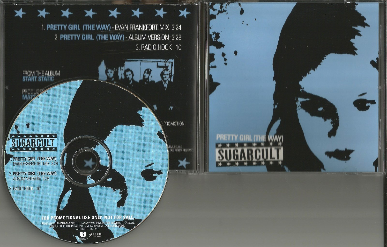 SUGARCULT Pretty Girl w/ RARE FRANKFORT MIX PROMO Radio DJ CD Single 2001 USA