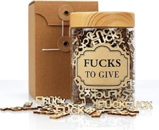 Jar of Fucks 210PCS Fucks to Give Fucks Wooden Cutout Letter Piece Gift Jar picture