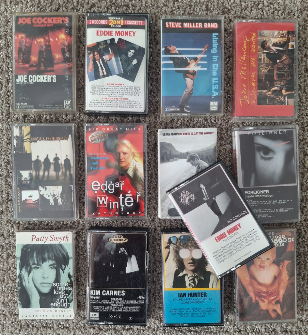Lot of 13 Vintage Rock Music Cassette Tapes 1980s 1990s Various Artists