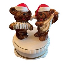 Vintage Christmas Holiday Music Box Japan Silent Night Instrument Accordion picture