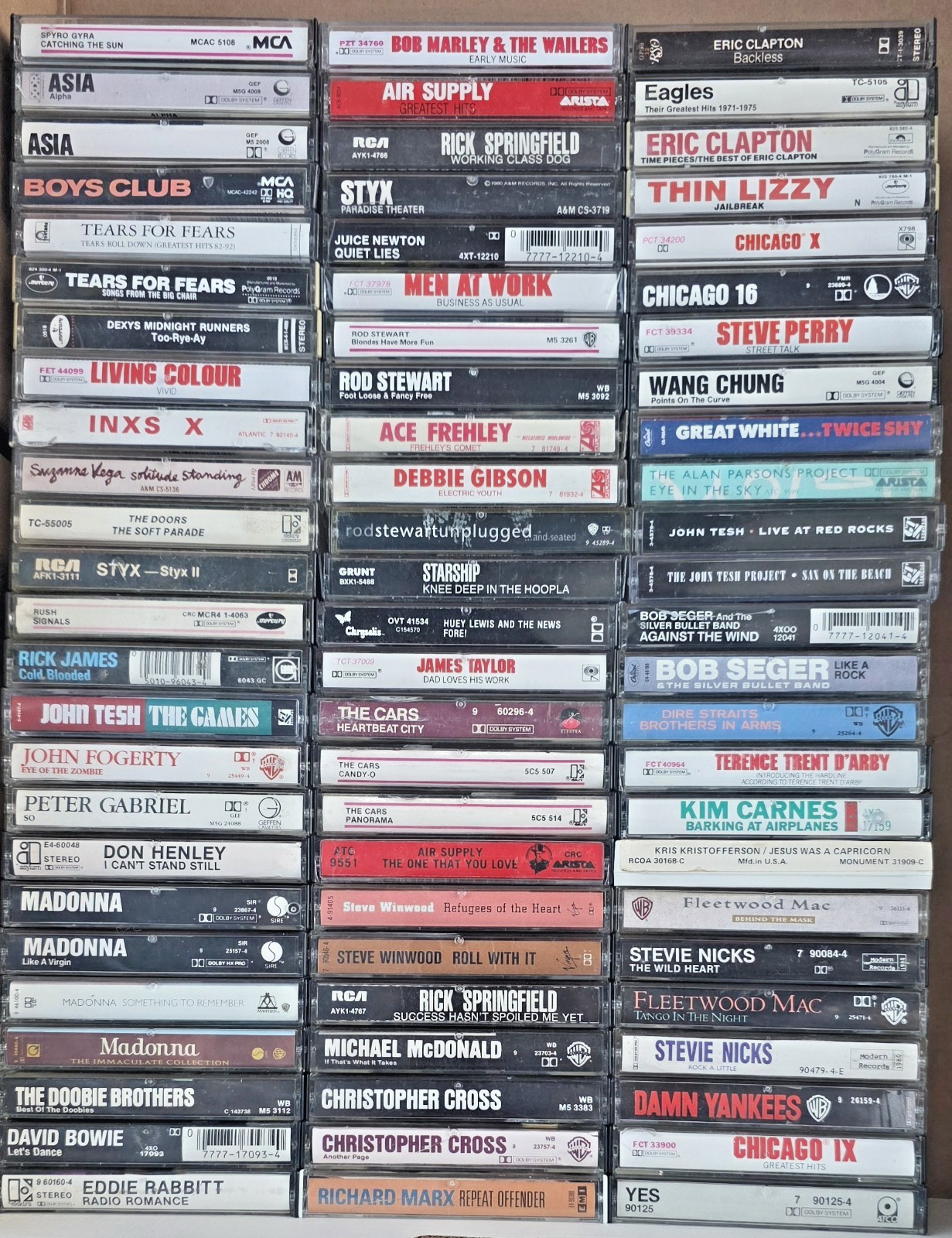 Vintage Cassette Tapes Lot of 75 - 70s 80s Rock Pop Classic Rock Pop Wave