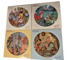 4 Vintage Disney Vinyl Records Lady&Tramp/Pinocchio/Fox&Hound/Snow White picture