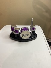 Finger Drums Desktop Electronic Drum Set Purple Silver Novelty Music Toy Mini picture