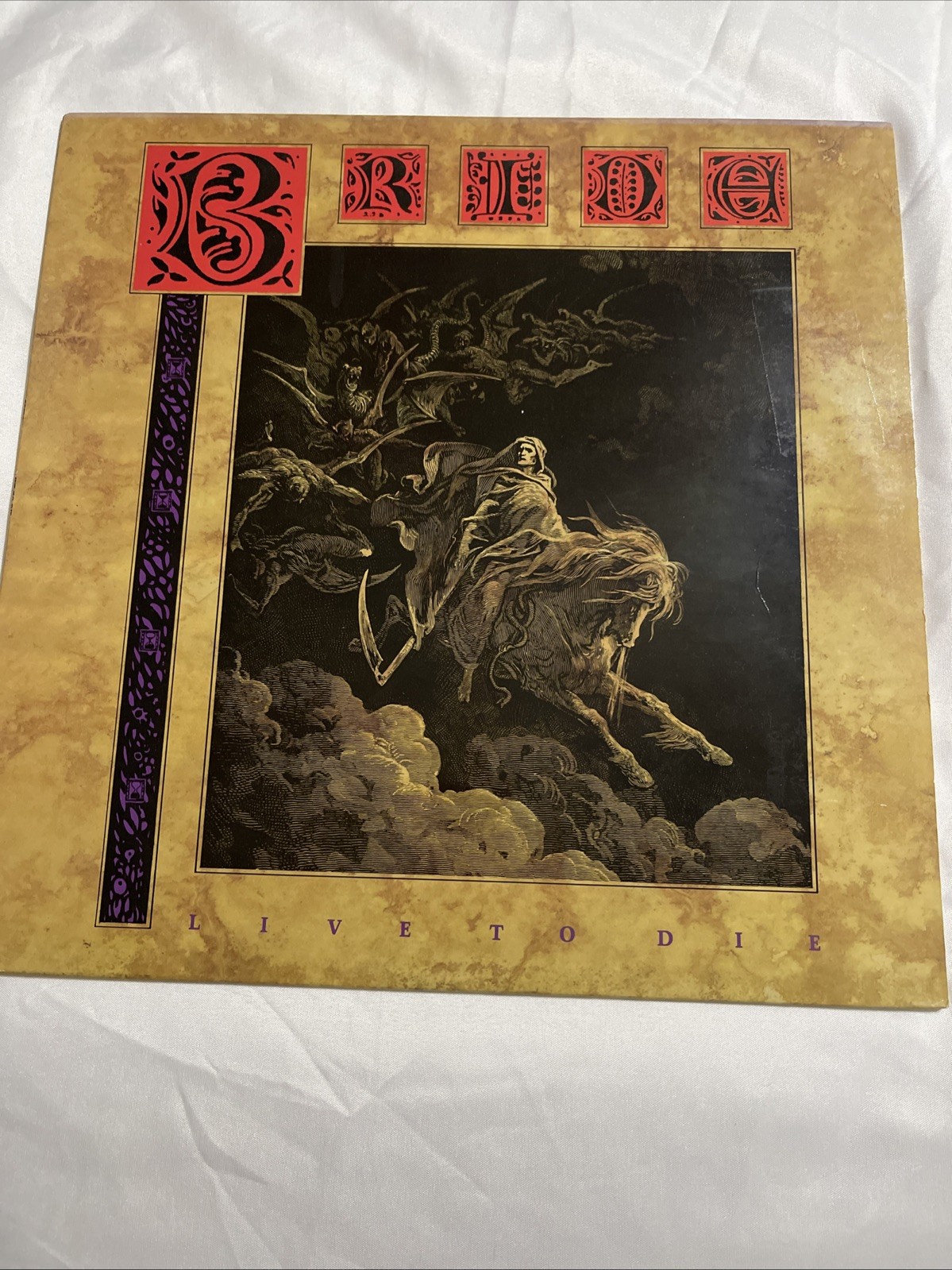 1988 Vintage Bride Live to Die LP Vinyl Record Album Lyric Sheet Included