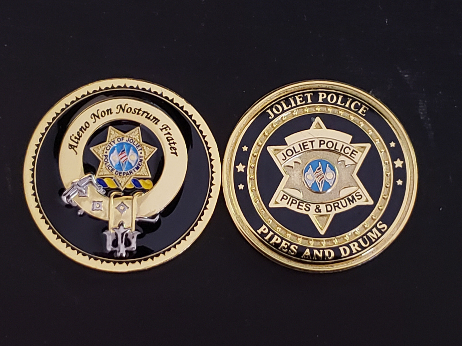 Joliet Police Pipes and Drums Police Challenge Coin