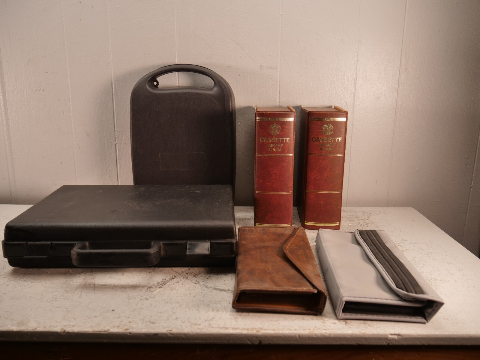 Vintage Cassette Audio Tape Library Lot Of 6 Book Style Case Holder, Folio Hard