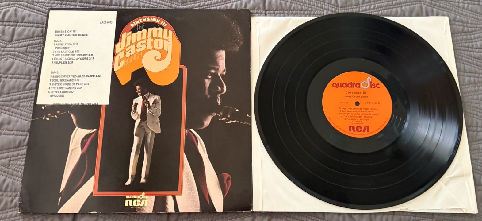 Jimmy Castor Bunch Lp-Dimension III/APD1-0103/Quadradisc/1973/Promo/VG+/++/VG+