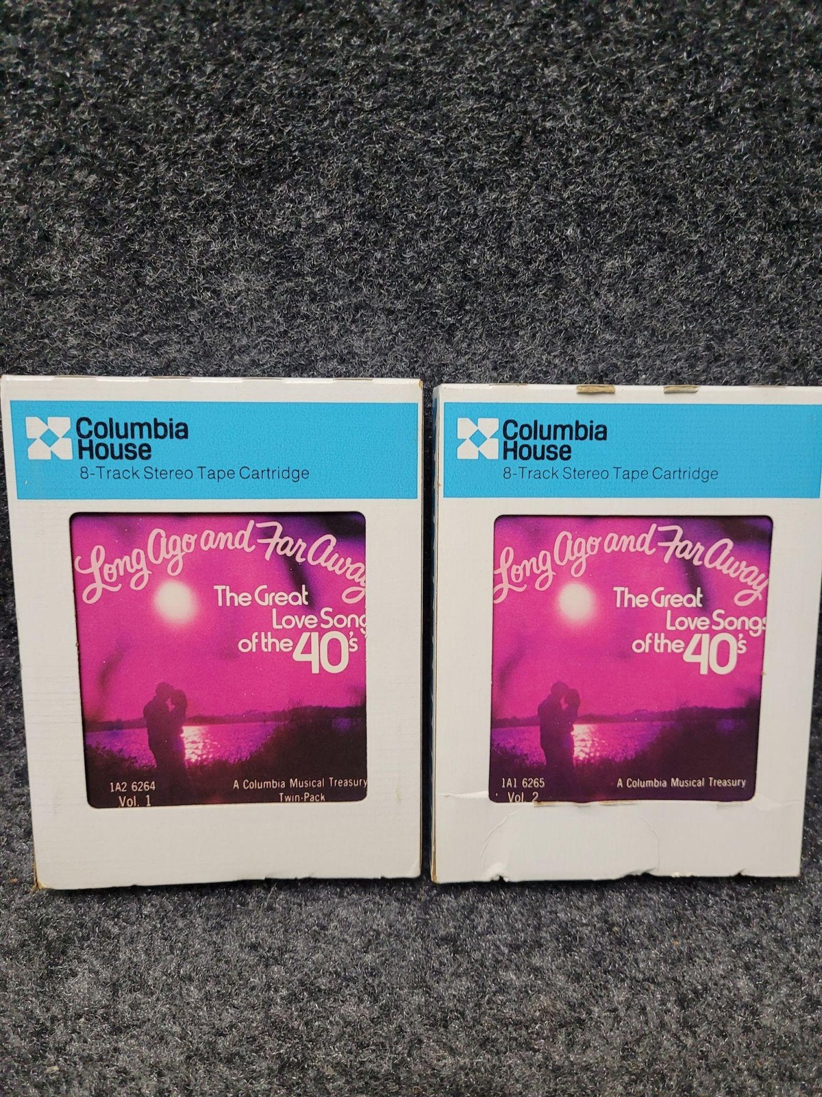 Vintage Long Ago & Far Away 8-Track Vol 1 2 Columbia House Love Songs Album 40s
