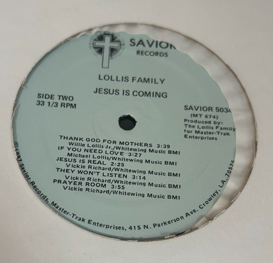 SEALED LOUISIANA GOSPEL SOUL FUNK LP LOLLIS FAMILY JESUS IS COMING SAVIOR SEALED