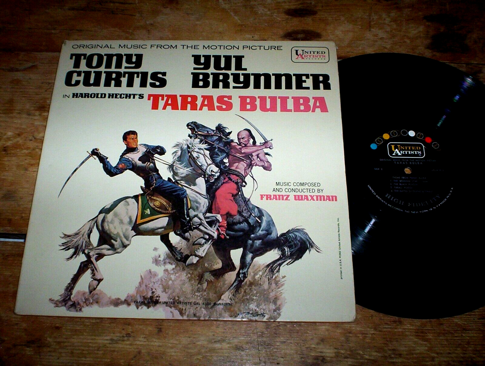 SOUNDTRACK ( TARAS BULBA ) ORIG 1962 Tony Curtis / Yul Brenner MONO vinyl LP vg+