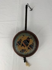 Robert Rivera Signed 1999 Mimbres Quail Gourd Drum Native American Art NM picture