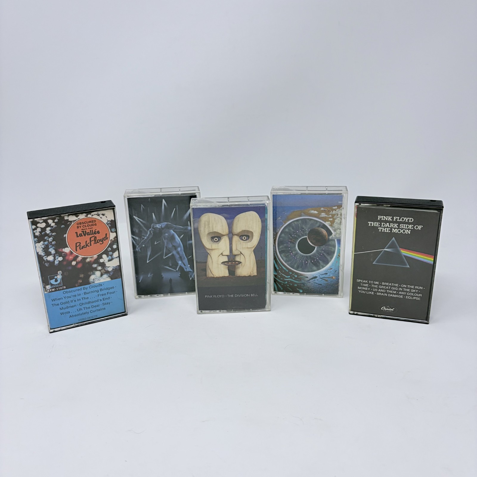 Pink Floyd Cassette Tape Lot of 5 - Dark Side of the Moon, Pulse, Division Bell