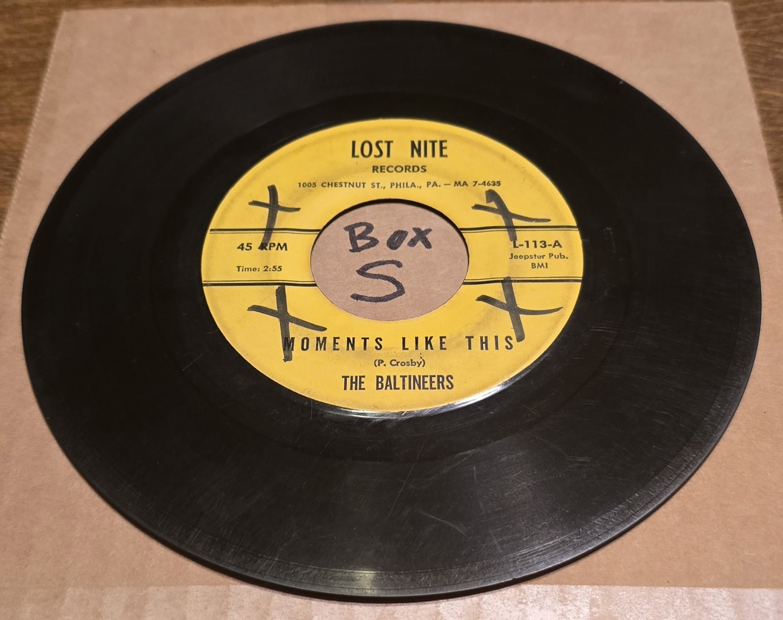 The Baltineers: Moments Like This/New Love - G+ | 1956 Classic R&B 45rpm