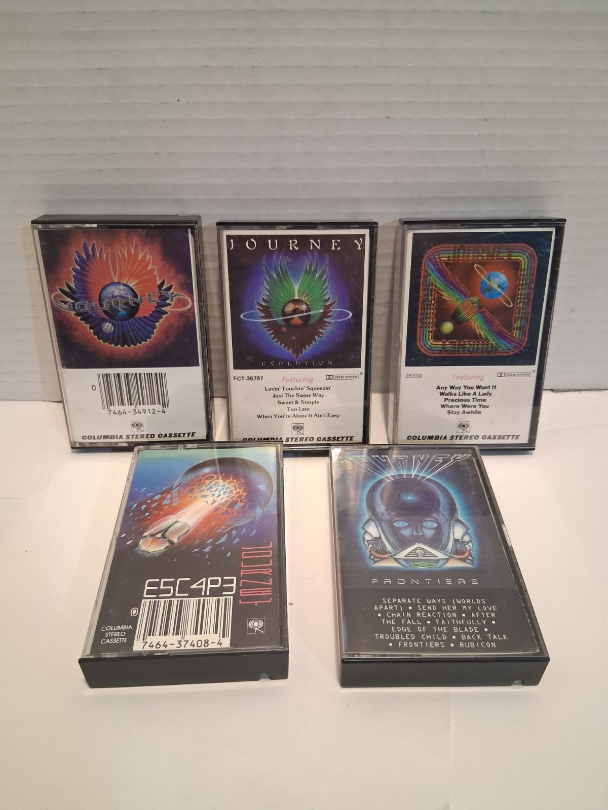 JOURNEY Cassette Tape Lot of 5 , Evolution, Frontiers, Departure, Escape, Infini