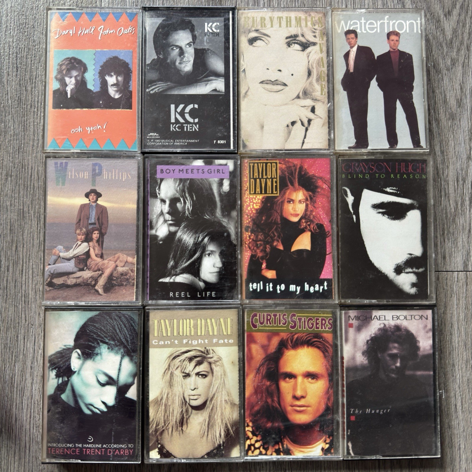 12 Cassette Tape Lot Rock Hall & Oates Eurythmics Taylor Dayne Vintage 80s Pop