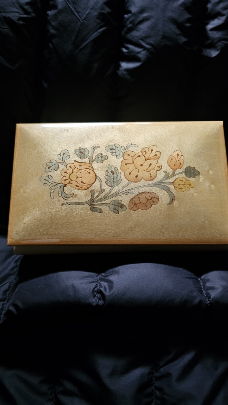 Vintage Reuge Italy Edelweiss Swiss Musical Movement Music Jewelry Box *WORKING*