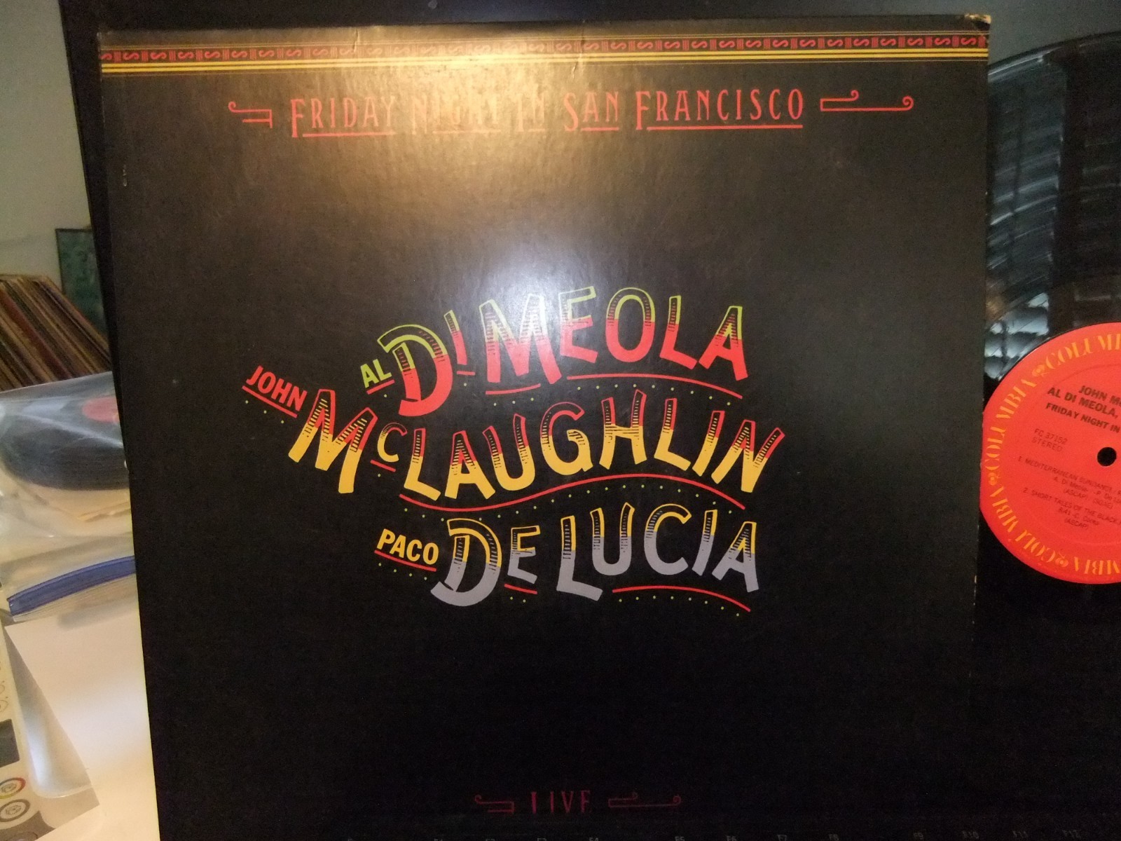 DIMEOLA, MCLAUGHLIN, DELUCA FRIDAY NIGHT IN SF. ON  COLUMBIA RECORDS NM LP