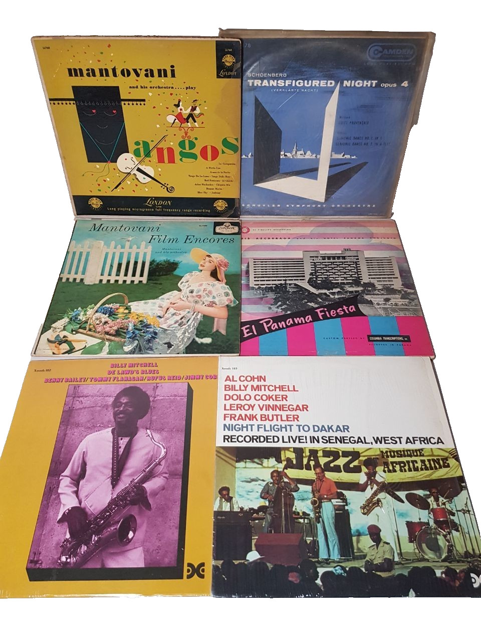 Vintage Vinyl Record Lot - Mantovani, Jazz, Classical, Rare World Music - 6 LPs