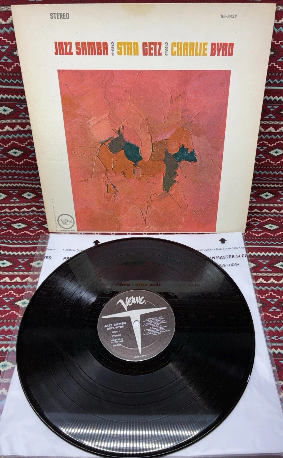 Stan Getz & Charlie Byrd - Jazz Samba LP 1962  VG+/NM 1st Press BOSSA NOVA V8432