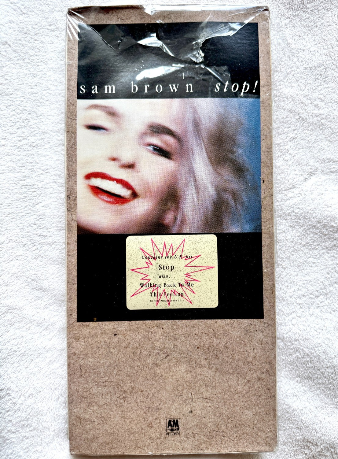 SAM BROWN CD SEALED LONGBBOX STOP FEELING ALBUM PROMO HYPE STICKER RECORD 1988