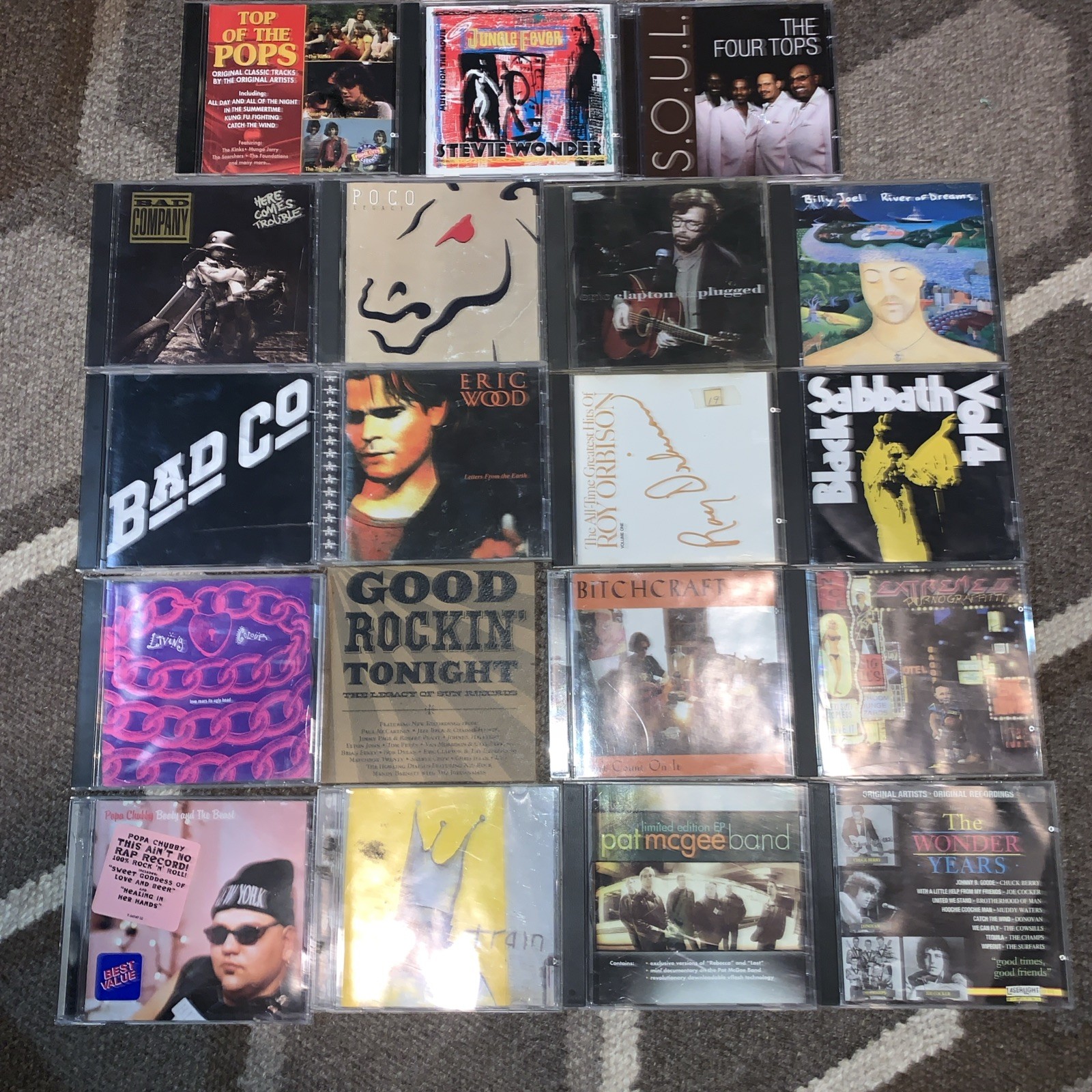 (Lot of 19)Vintage Rock Pop Rock CD\'s Mostly 1970s 1980s 1990s Albums