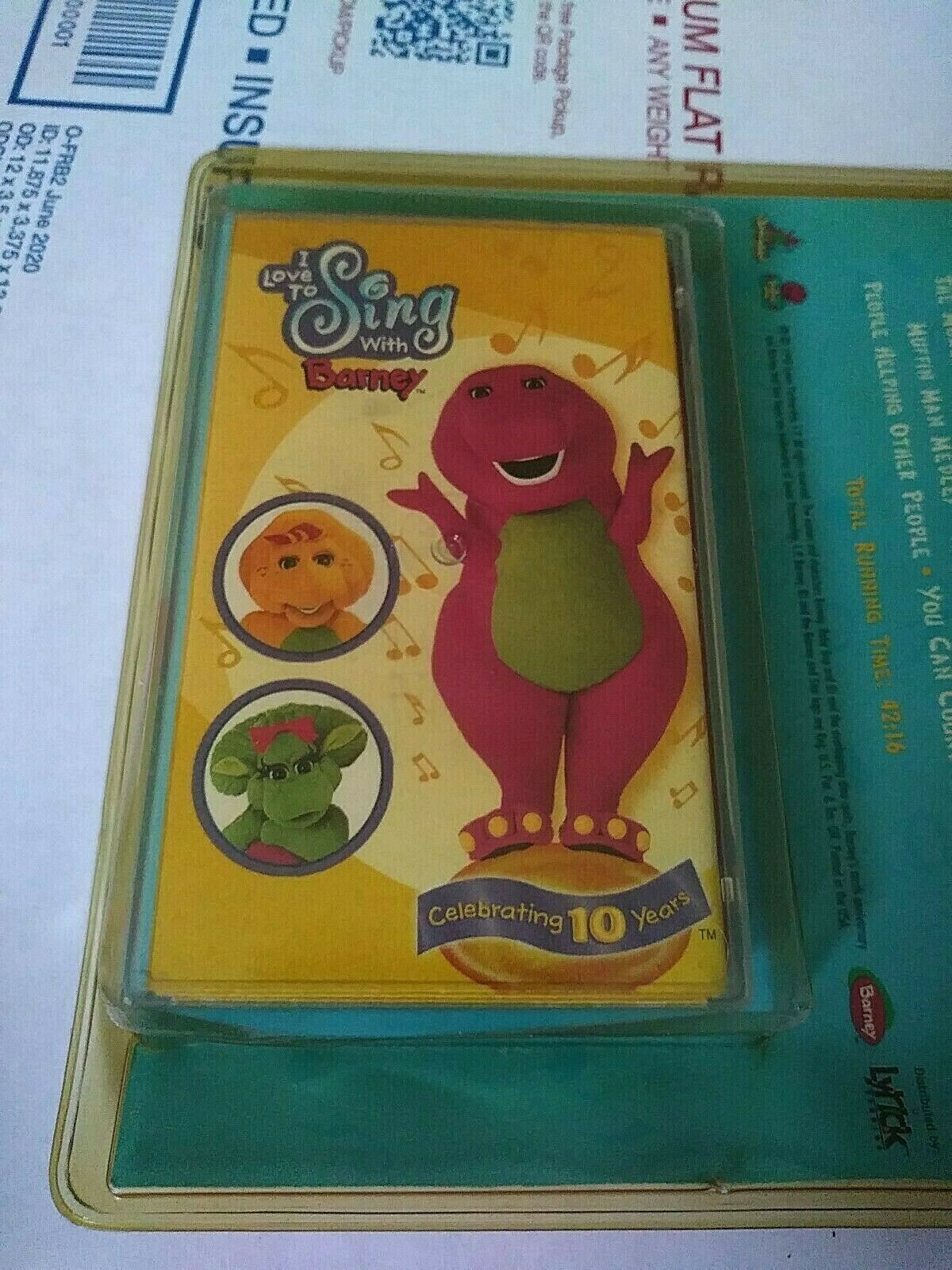 I Love To Sing With Barney Cassette Tape Vintage 1998 Rare purple Brand NEW