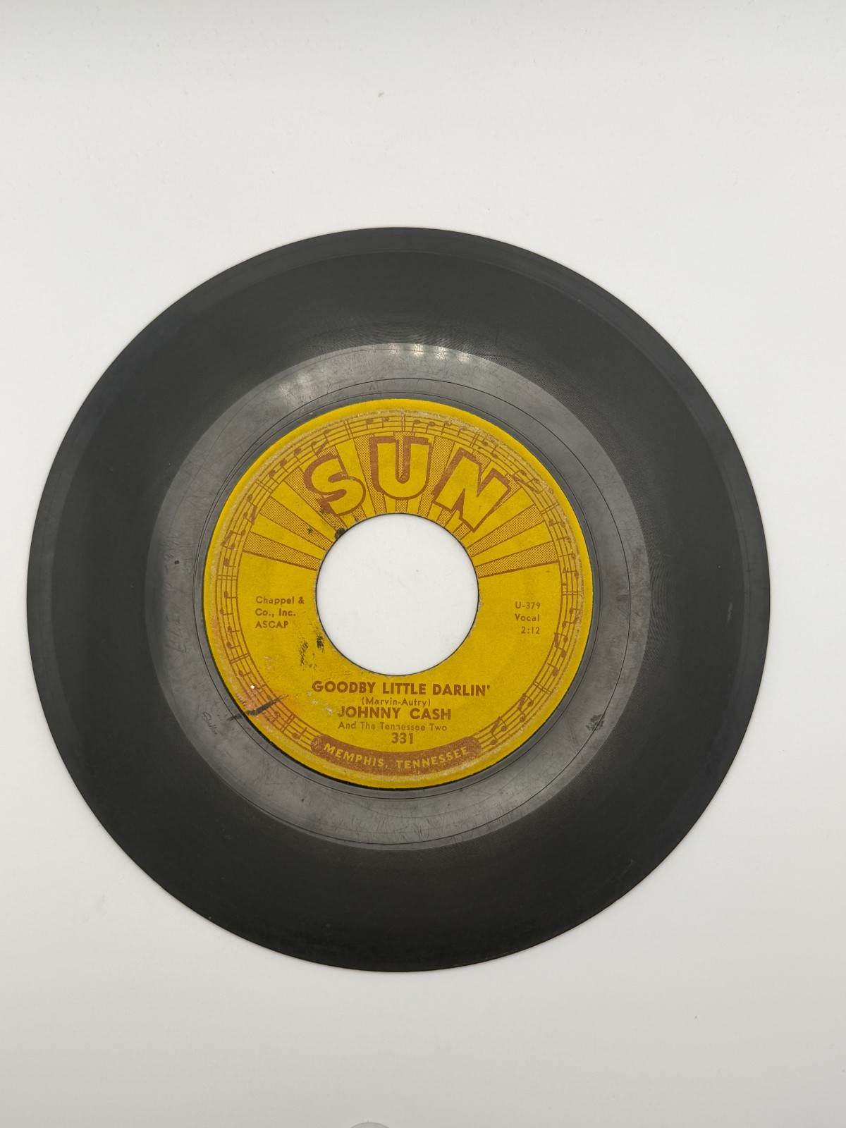Johnny Cash Sun Records 331 Goodby Little Darlin You Tell Me 45 RPM