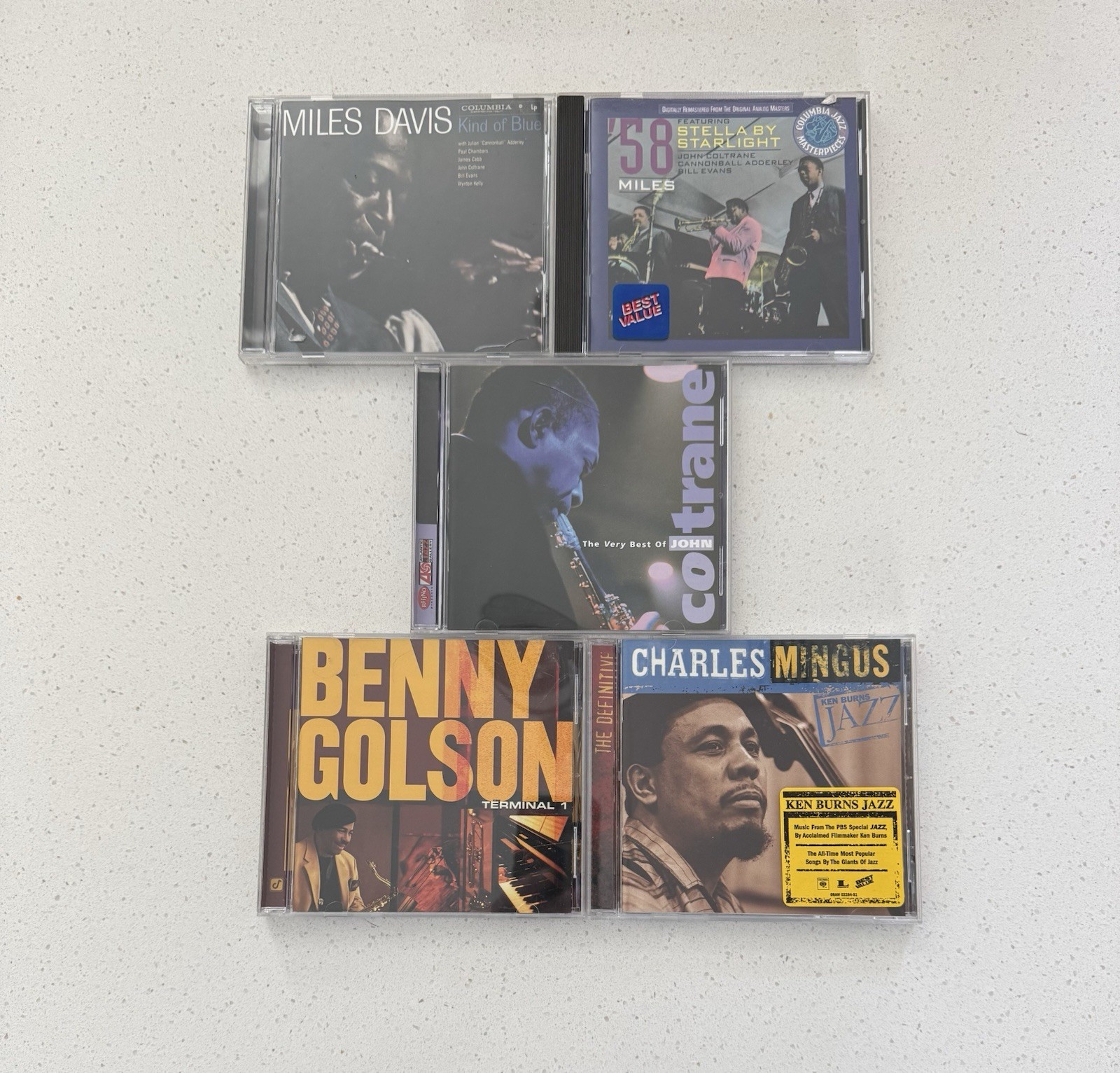 Jazz CD Lot (5 Discs) - Miles Davis Kind of Blue, Coltrane, Mingus, Golson EX 