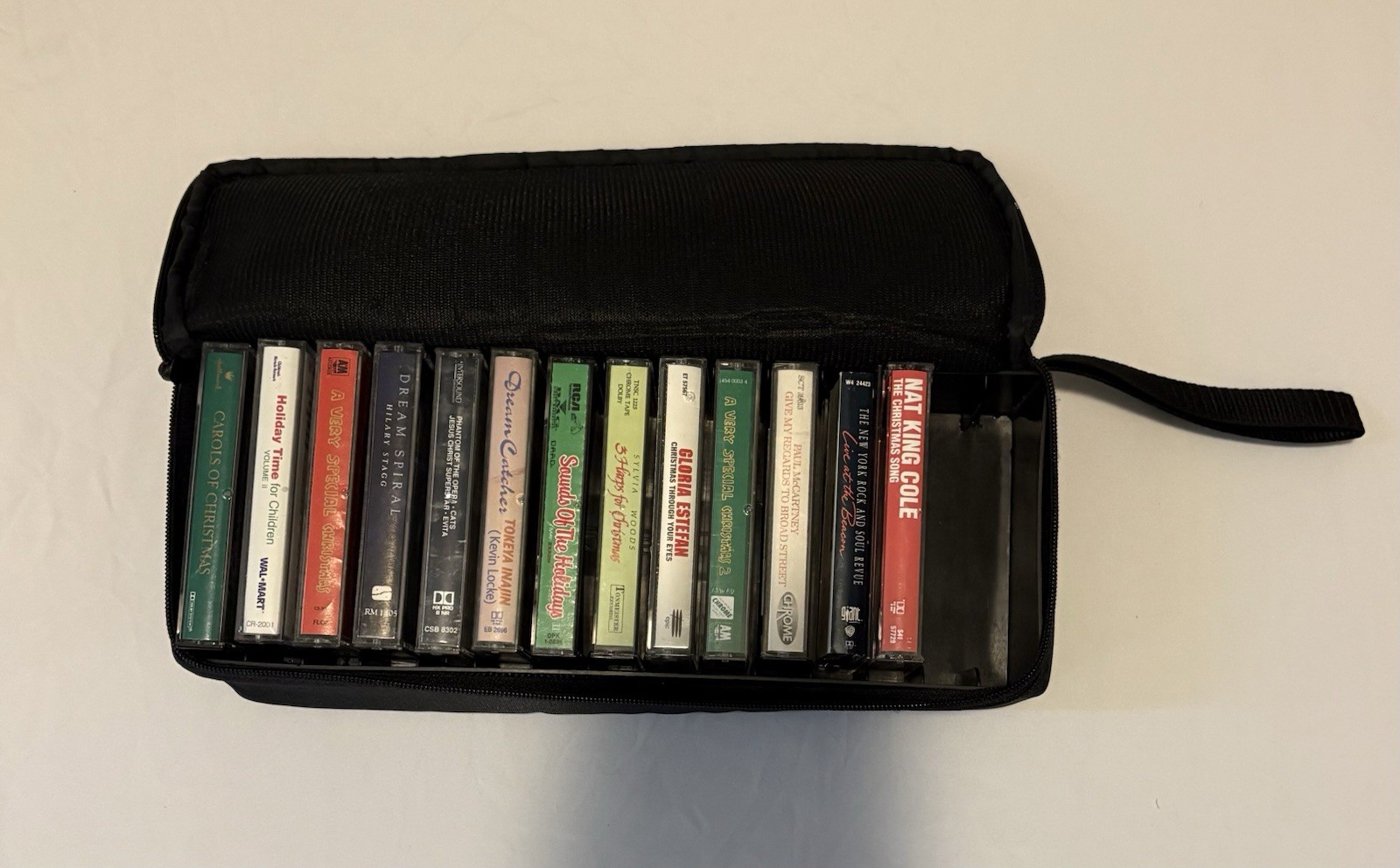 Lot of 13 Used Cassette Tapes Comes with A Carry Case Various Artists