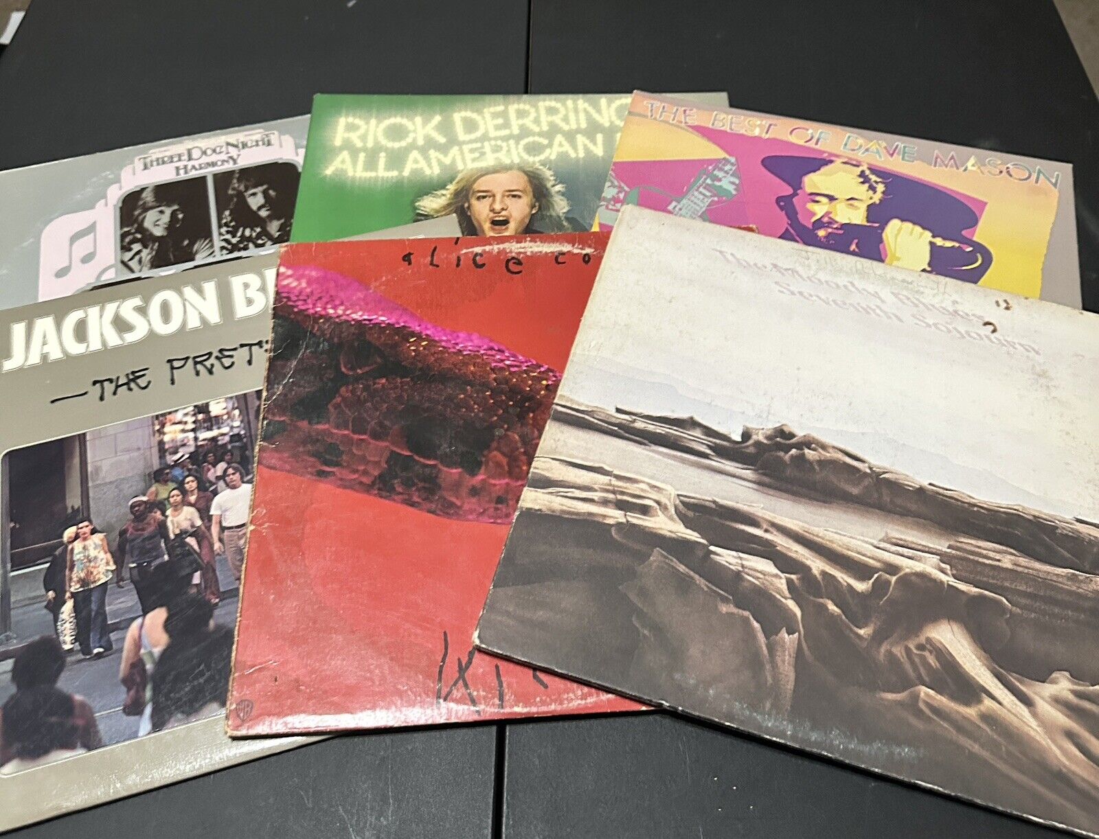 Vinyl Record Lot of 6 Rick Derringer, Alice Cooper, Dave Mason, Jackson Browne