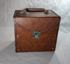 45rpm Vintage Record Case / Brown Faux Leather Vinyl / BV02 (FREE Shipping) picture