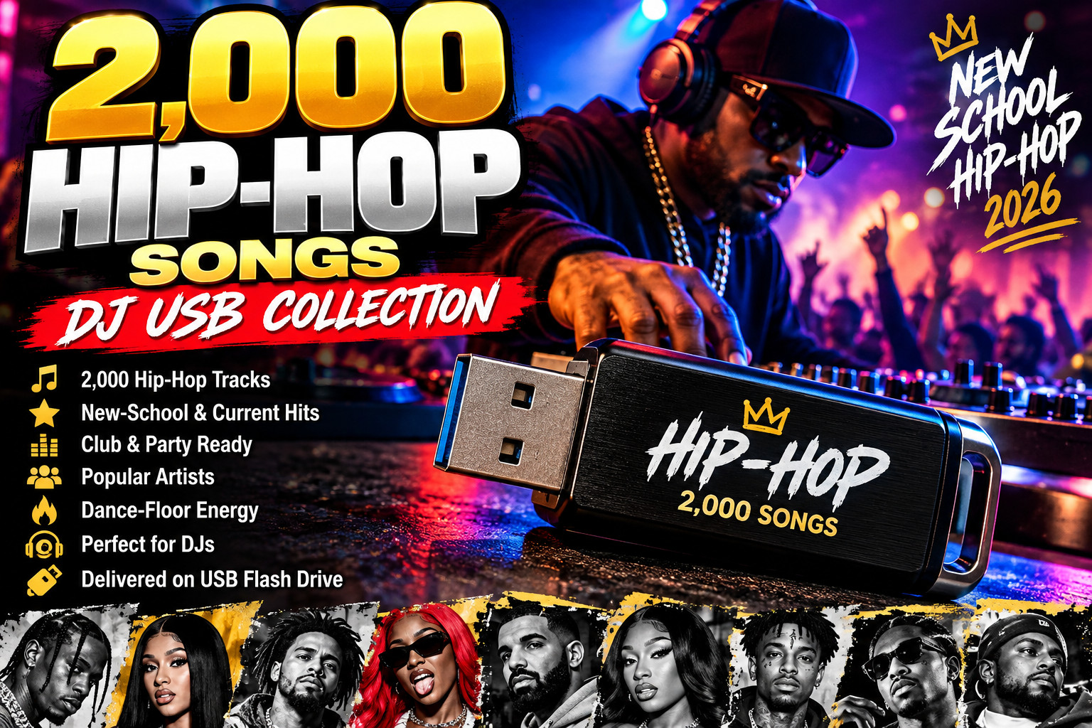 2,000 Hip-Hop Songs – DJ USB Music Collection