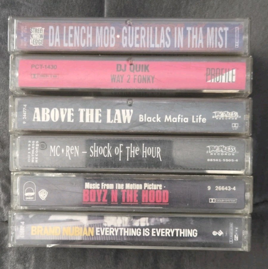 Vintage 90's Rap Parental Advisory Six Cassettes Tested Lot