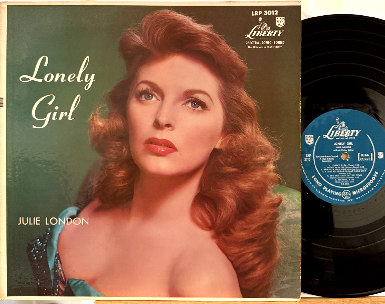 Julie London Lonely Girl Vinyl LP Liberty LRP 3012 Mono 1st Pressing 1956