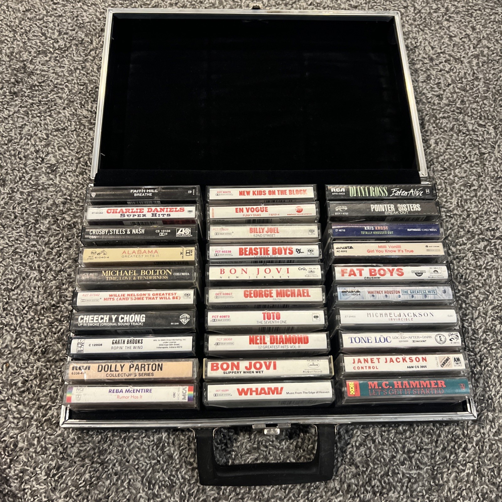 Vintage 30 Cassette Carrying Case W/29 Used Cassette’s & a NEW DOLLY P. CASSETTE