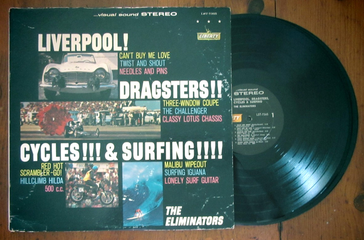 The Eliminators Liverpool Dragsters Cycles & Surfing Liberty LP 1964