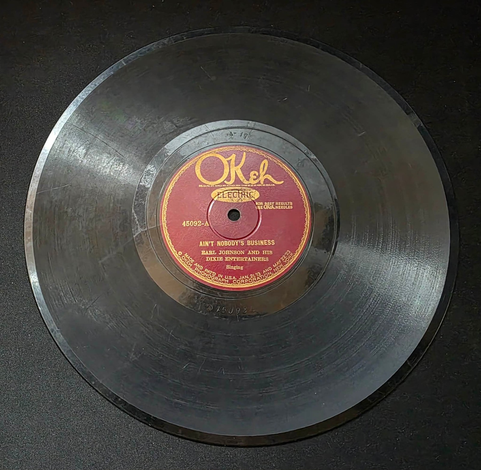 RARE PreWar EARL JOHNSON Ain't Nobody's Business Three Night's  78 OKEH 45092