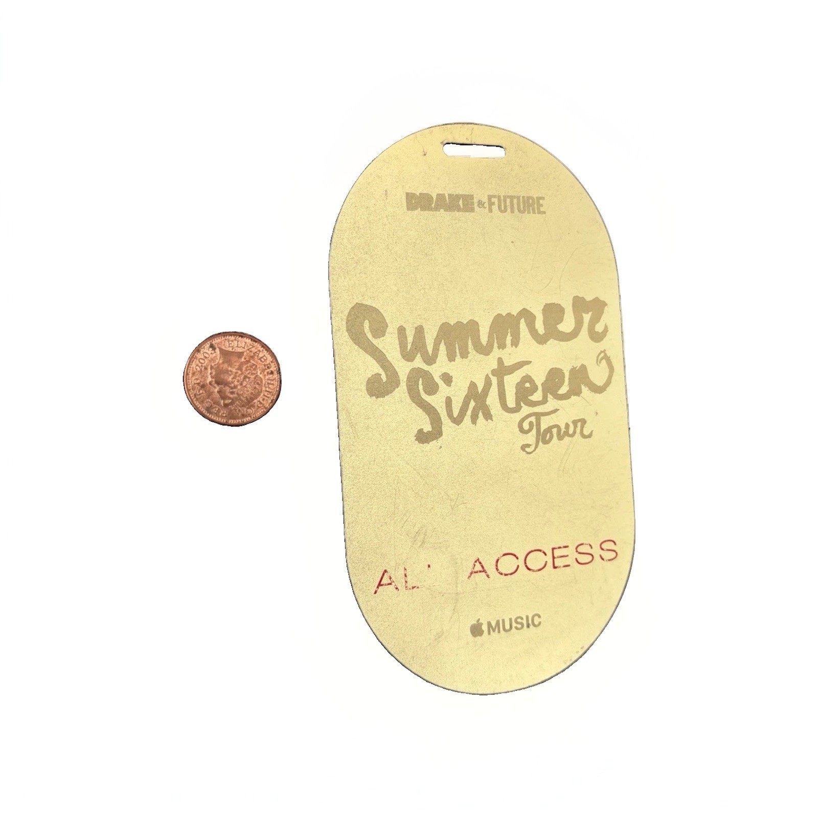 Drake & Future Summer Sixteen Tour Metal All Access Pass OVO RARE