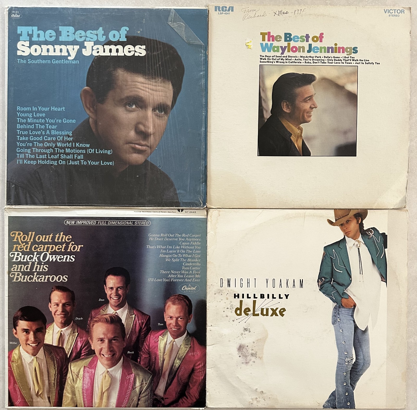 Country vinyl LP lot - Sonny James - Waylon Jennings - Buck Owens- Dwight Yoakam