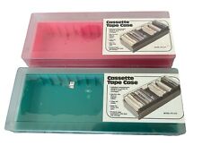 Vintage 1980s 90s Plastic Audio Cassette Holder Storage Case Holds 15 Tapes NOS picture