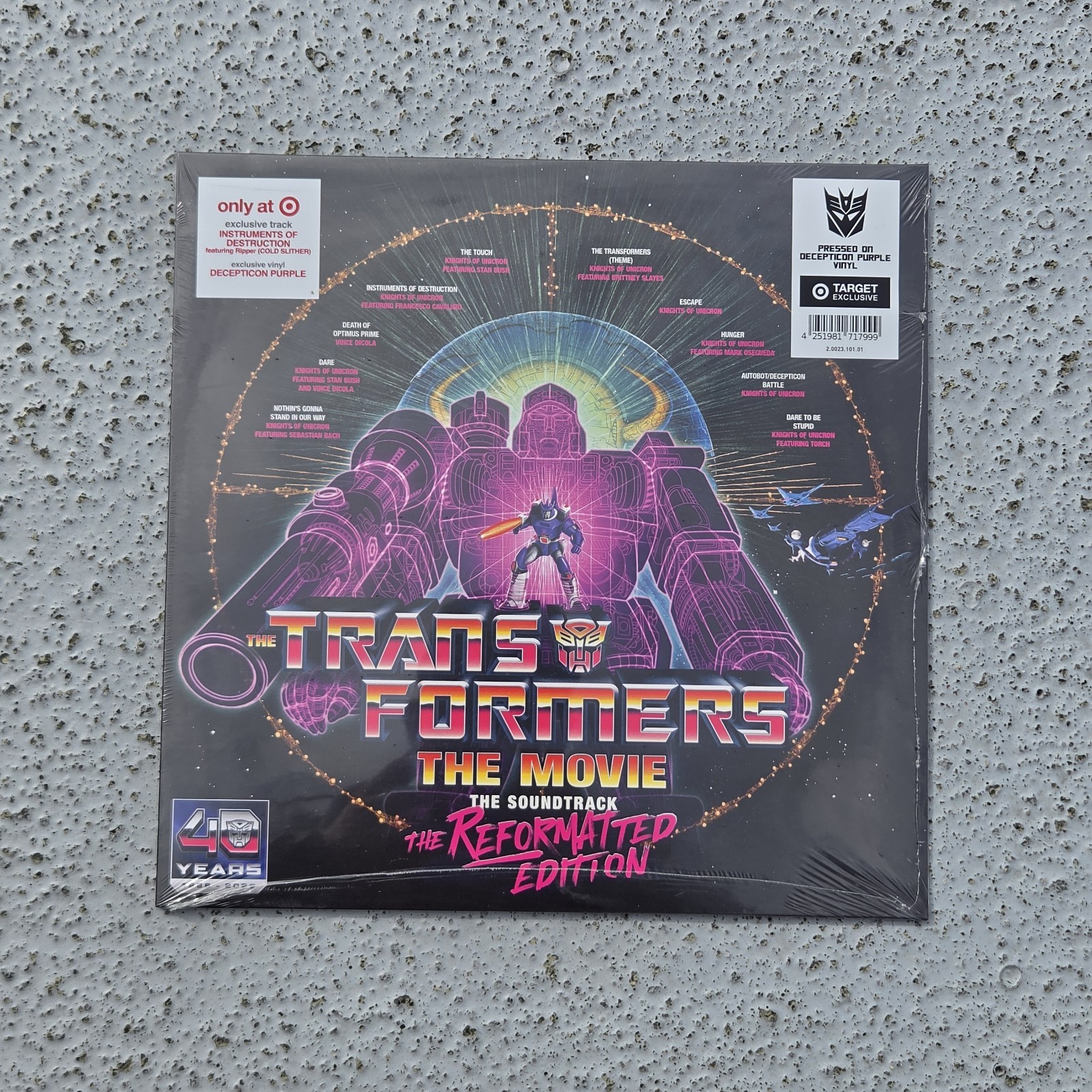 Transformers The Movie Soundtrack Reformatted Edition VINYL LP Decepticon Purple