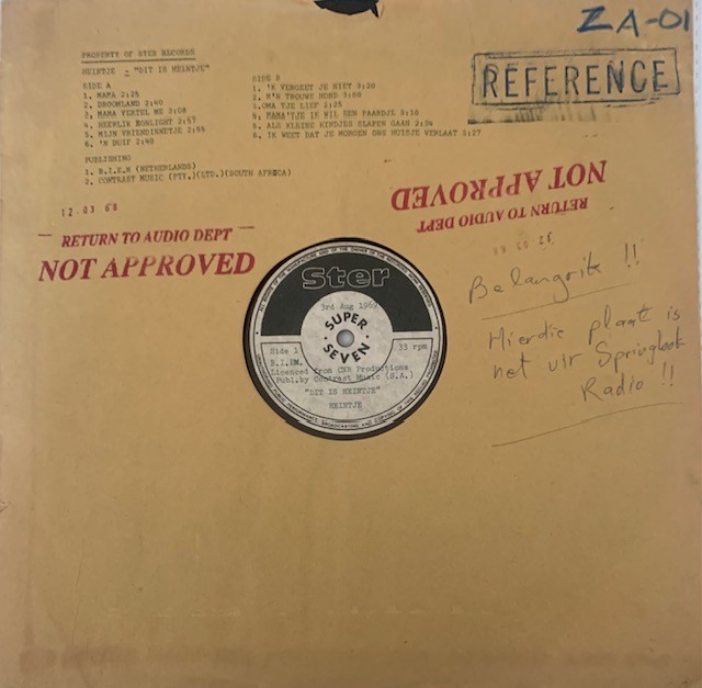 HEINTJE-DIT IS HEINTJE, SOUTH AFRICA, RARE LP 12\