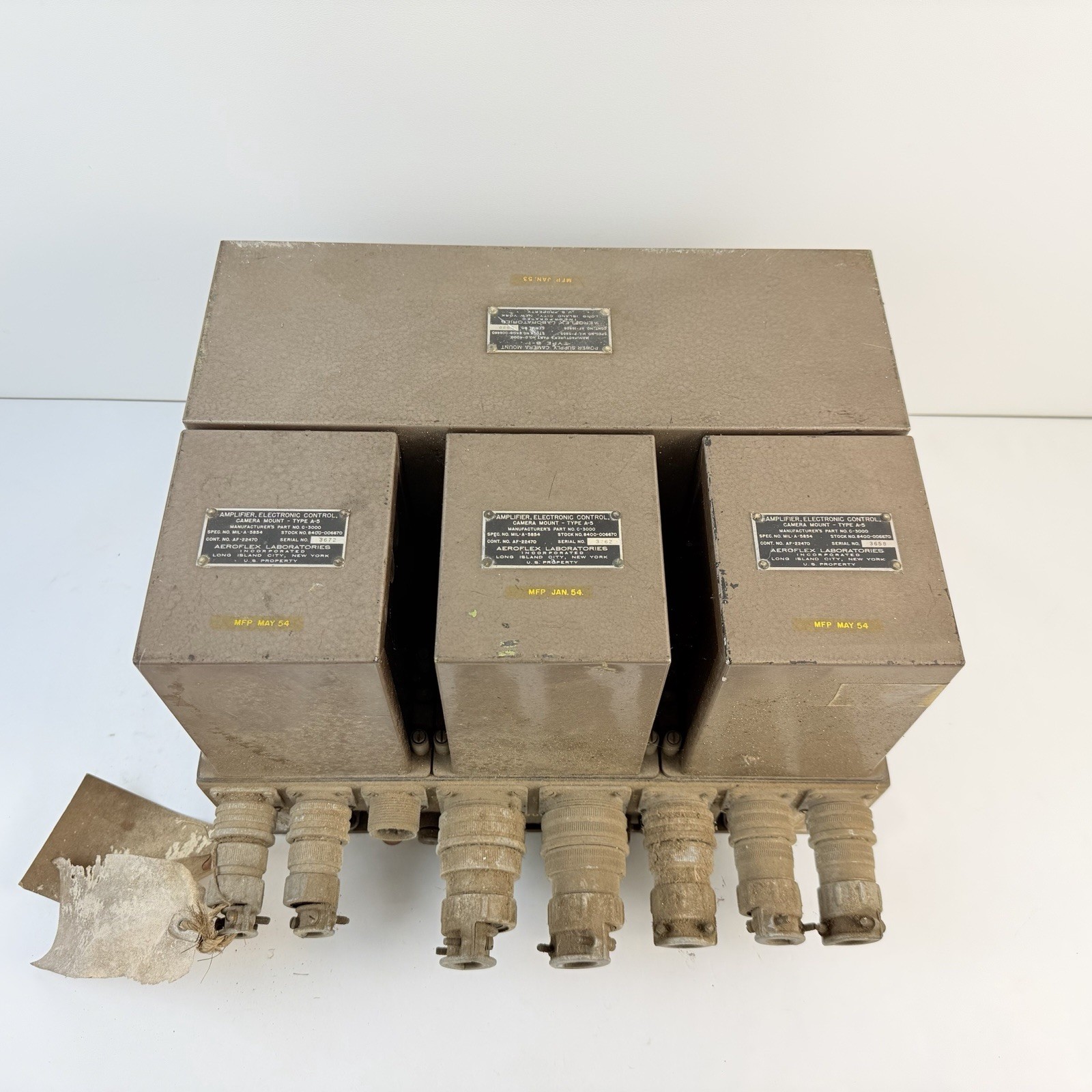 Aircraft Chassis Amplifier Power Camera Mount Type B-1 F-5000 Aeroflex USAF 1954