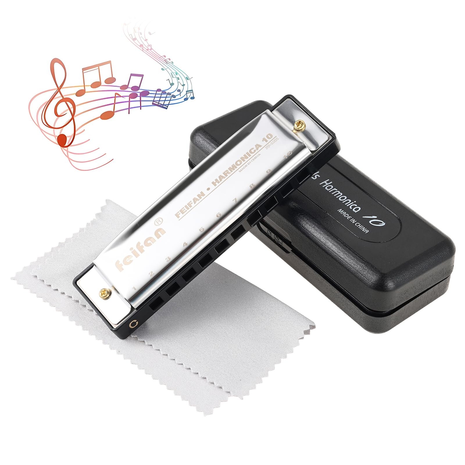 Dreld Blues Harmonica, 10-Hole, C Key, Diatonic, Suitable For Beginners To Prof_