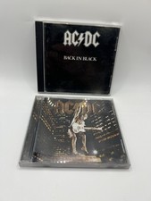 VTG AC/DC CD Lot 2pc Back in Black Pink Atco Label & Stiff Upper Lip Hard Rock  picture