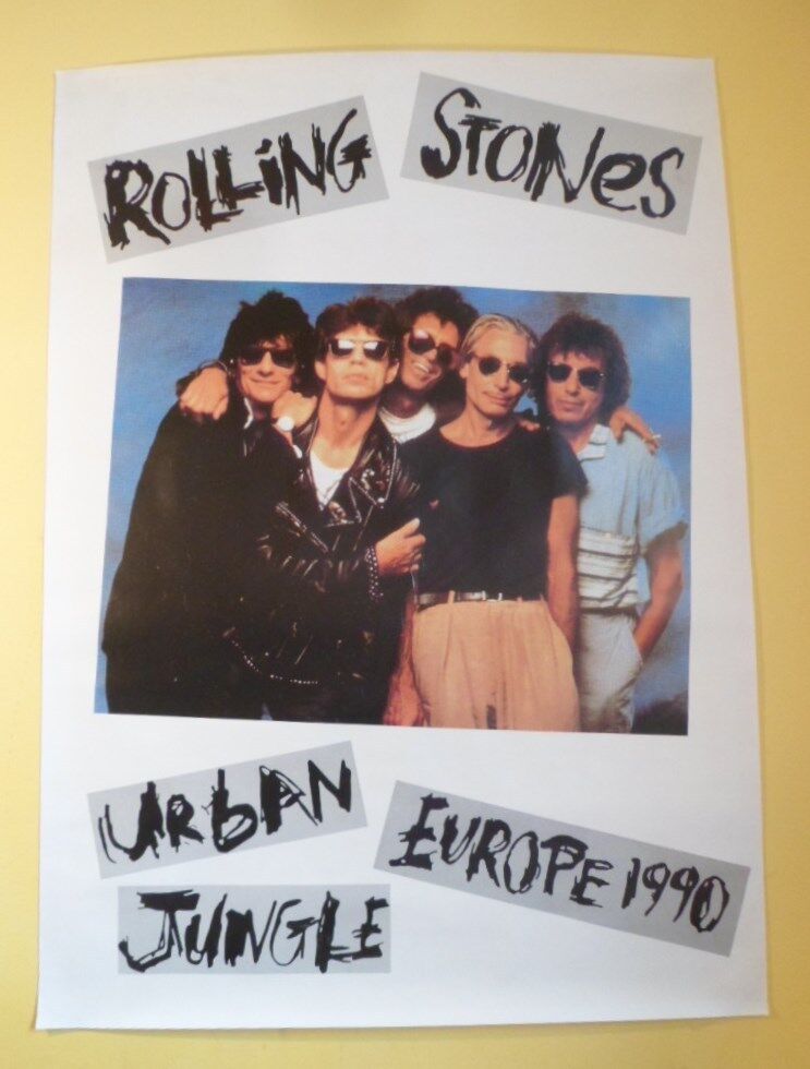 ROLLING STONES URBAN JUNGLE EUROPE 1990 TOUR LARGE ORIGINAL VINTAGE POSTER